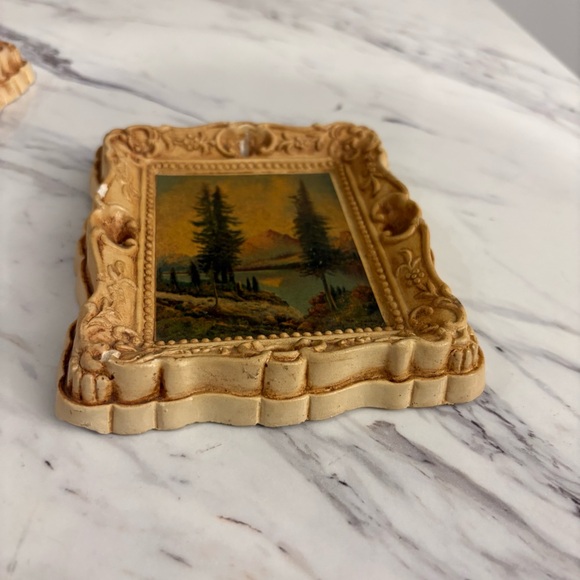 Vintage Chalkware framed lithograph prints - - Picture 7 of 15